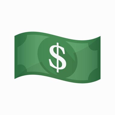 İzole banknot dolar işareti 