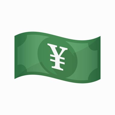 Yen işareti ile izole banknot