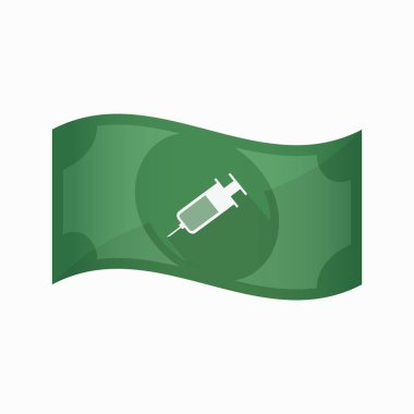 Bir şırınga ile izole banknot