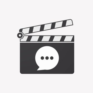 Komik bir balon ile izole clapper kurulu