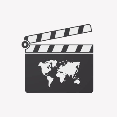 İzole clapper kurulu bir Dünya Haritası ile