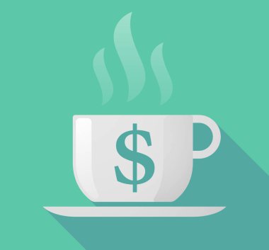 Uzun gölge kupa dolar işareti 