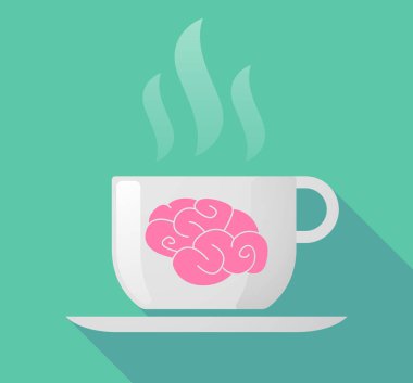 Uzun gölge kupa bir beyin ile