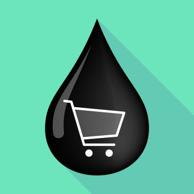 Uzun bir alışveriş sepeti ile gölge yağ damla