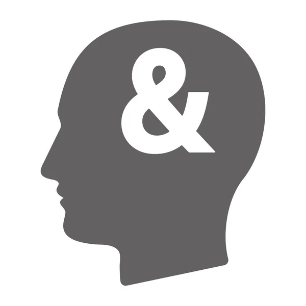 Izolované mužské hlavy ampersand — Stockový vektor