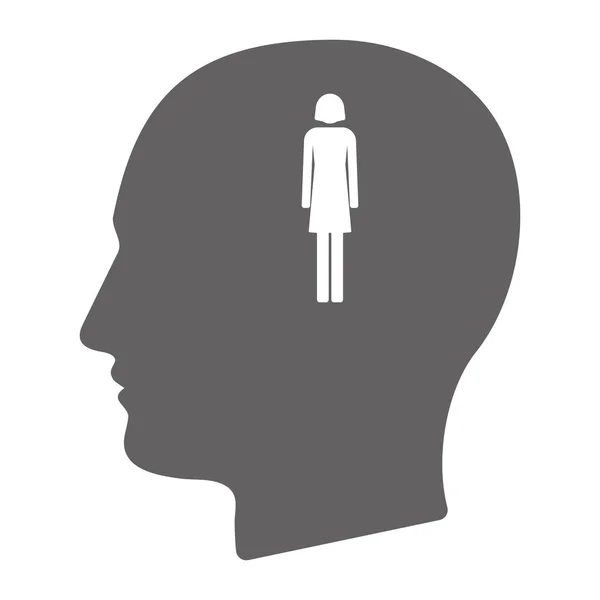 女性ピクトグラムと分離された男性の頭部 — ストックベクタ