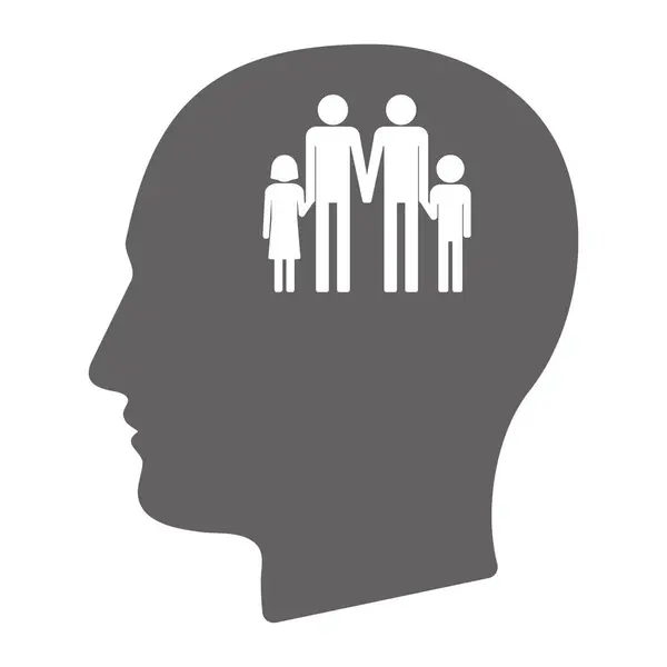 Isolierte männliche Kopf mit einem homosexuellen Eltern Piktogramm — Stockvektor