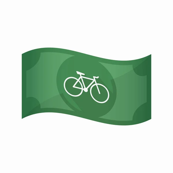 Billet de banque isolé avec un vélo — Image vectorielle