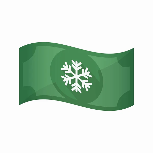 Billete de banco aislado con un copo de nieve — Vector de stock