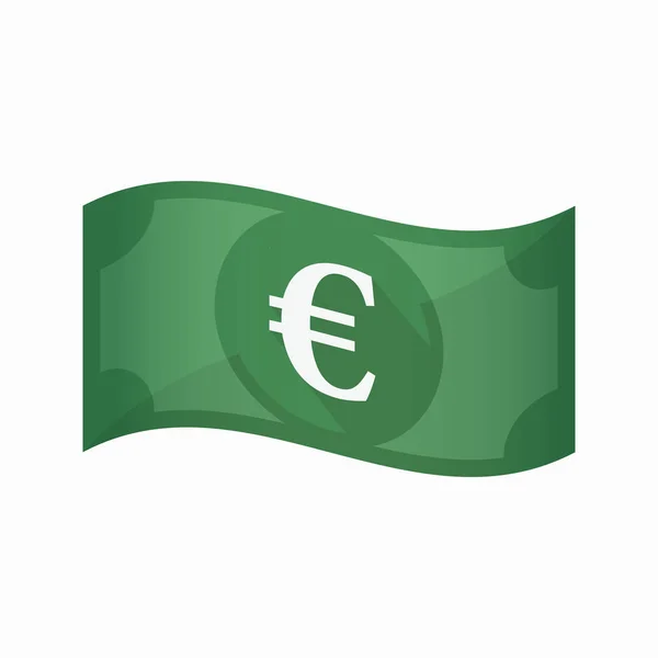 Geïsoleerde bankbiljet met een eurosymbool — Stockvector