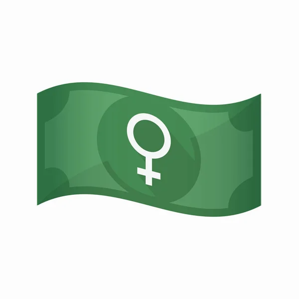 Isolated bank note with a female sign — Stock Vector