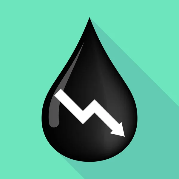 Longa gota de óleo sombra com um gráfico descendente — Vetor de Stock