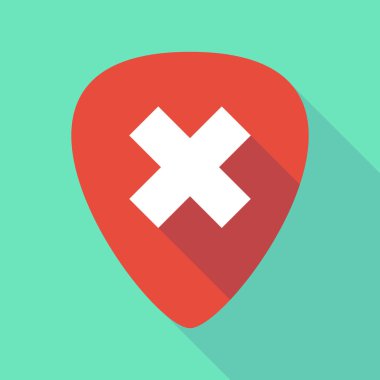 Uzun gölge gitar almak bir x işareti ile