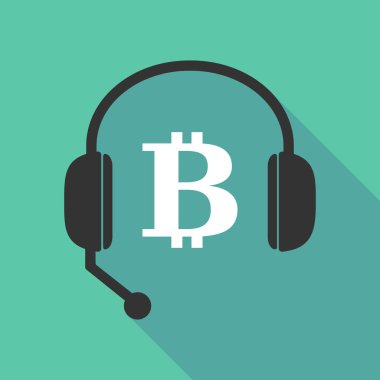 Uzun gölge kulaklık biraz bozuk para işareti ile