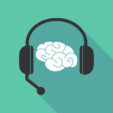 Uzun gölge kulaklıklar bir beyin ile