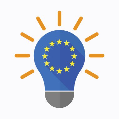 AB bayrağı yıldız ile izole ampul