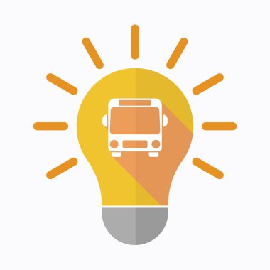 Bir otobüs simgesi ile izole ampul