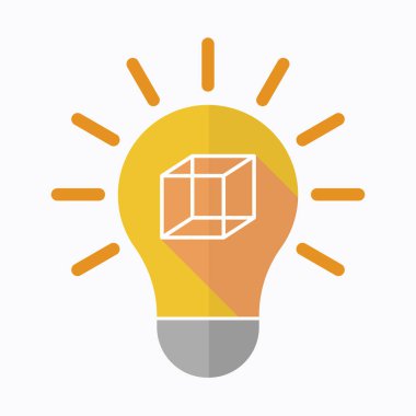 Bir küp işareti ile izole ampul