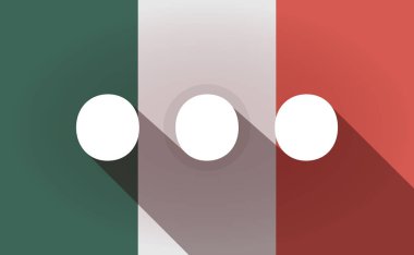 Uzun gölge Meksika bayrağı üç nokta ortografik işareti