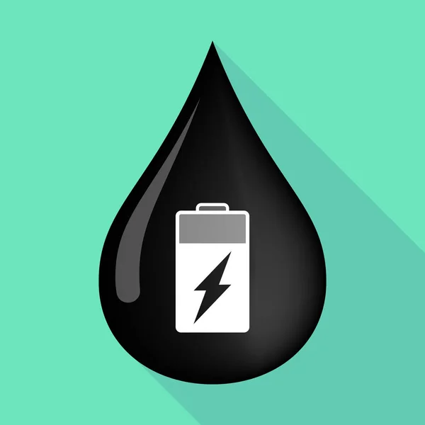Långa skugga olja droppe med ett batteri — Stock vektor