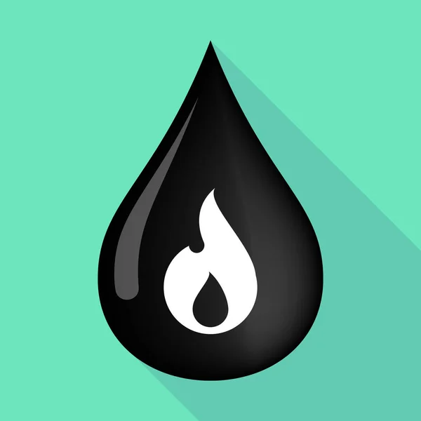 Dlouhý stín ropy pokles s plamenem — Stockový vektor