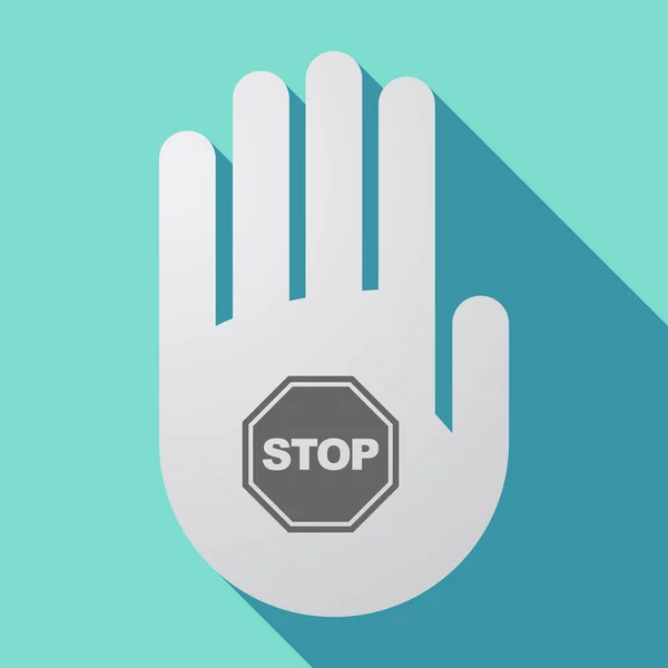 Lange schaduw hand met een stop signaal — Stockvector