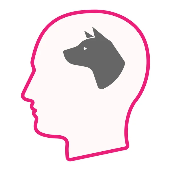 Testa maschile isolata con testa di cane — Vettoriale Stock