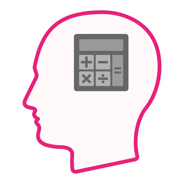 Isolated male head with  a calculator — Stock Vector