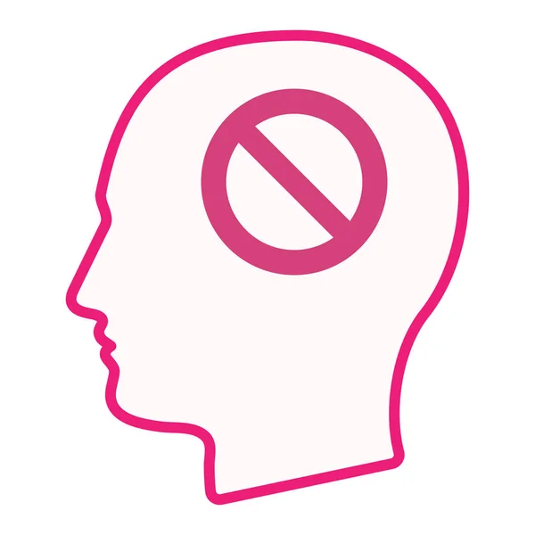Geïsoleerde mannelijke hoofd met een verboden teken — Stockvector
