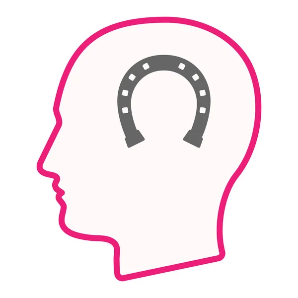 Izolované mužské hlavy se znakem podkova — Stockový vektor