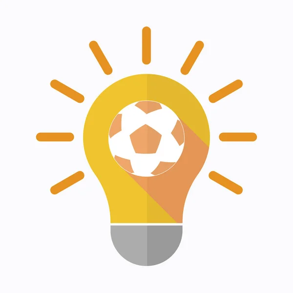 Lâmpada isolante com bola de futebol — Vetor de Stock