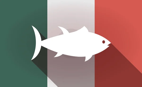 Długi cień Meksyk flaga z tuńczykiem — Wektor stockowy