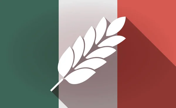 Bandeira do México de sombra longa com um ícone de planta de trigo — Vetor de Stock