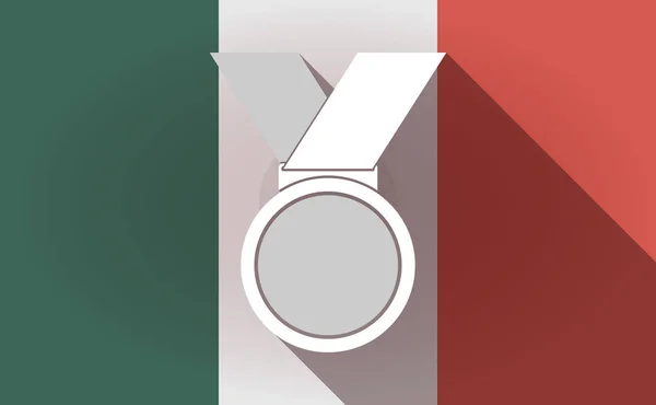 Длинный флаг Мексики с медалью — стоковый вектор