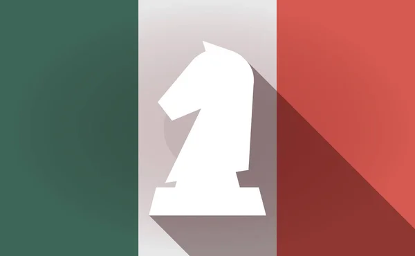 Bandeira longa do México com uma figura de xadrez de cavaleiro — Vetor de Stock