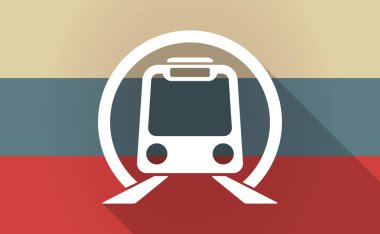 Uzun gölge Rusya harita bir metro ile simge tren