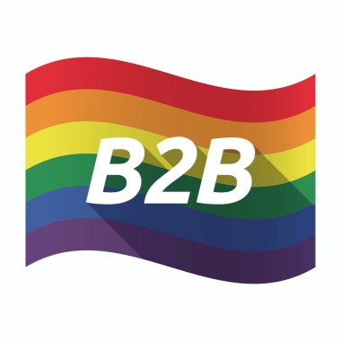 B2b metinle izole Gay Pride bayrak