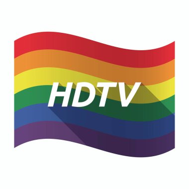 Metin Hdtv ile izole Gay Pride bayrak