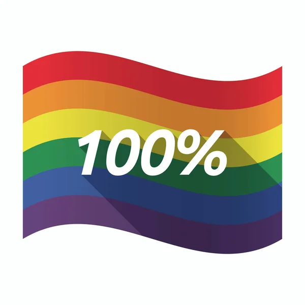 Drapeau Gay Pride isolé avec le texte 100 % — Image vectorielle