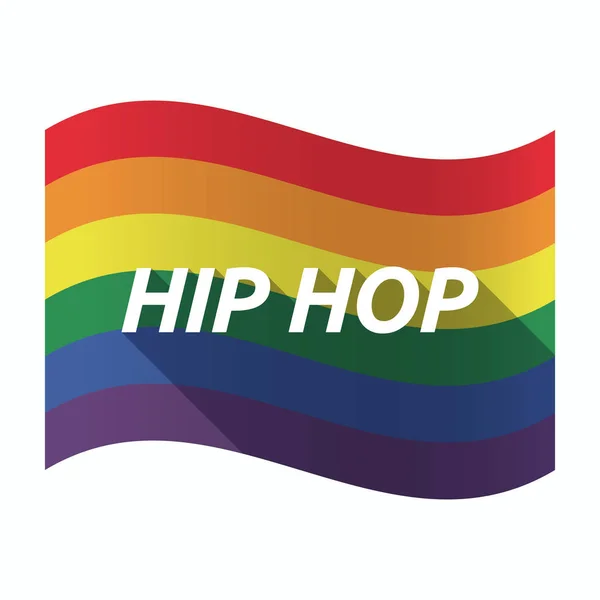 Geïsoleerde Gay Pride vlag met de tekst Hip Hop — Stockvector