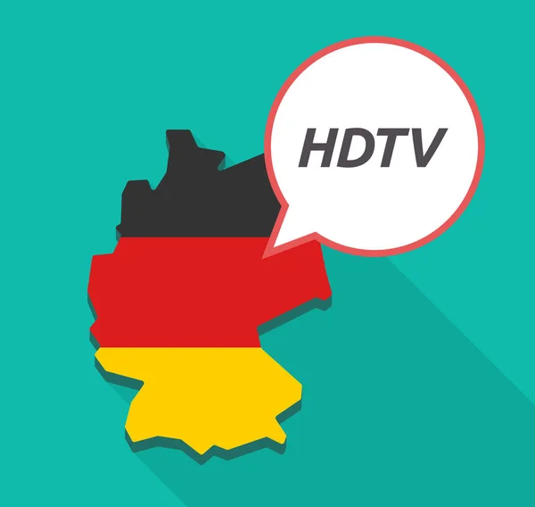 Lange schaduw Duitsland kaart met de tekst Hdtv — Stockvector