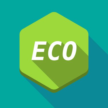 Uzun gölge altıgen Eko metinle