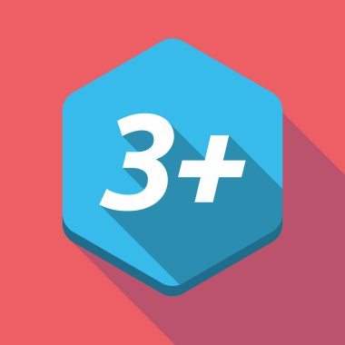 Uzun gölge altıgen metin 3+