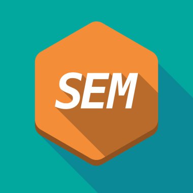 Uzun gölge altıgen Sem metinle