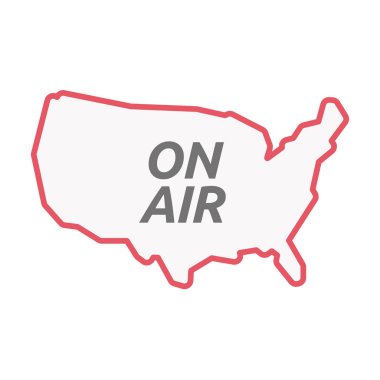 İzole Hat sanatı ABD harita üzerinde hava metinle