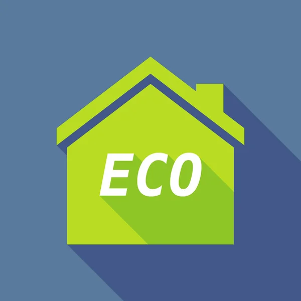Långa skugga hus med texten Eco — Stock vektor