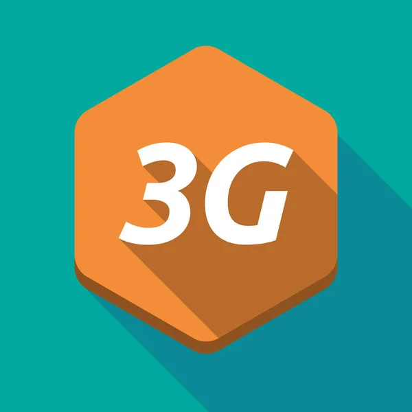 Длинный шестиугольник с текстом 3G — стоковый вектор