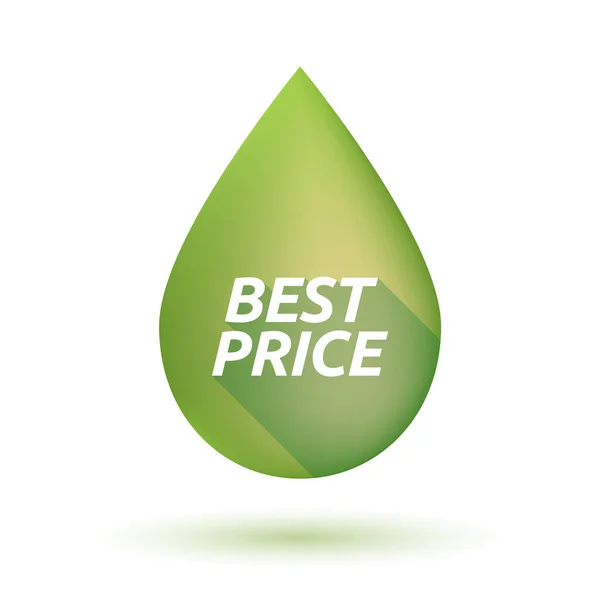Isoliertes Olivenöl Tropfen mit dem Text besten Preis — Stockvektor