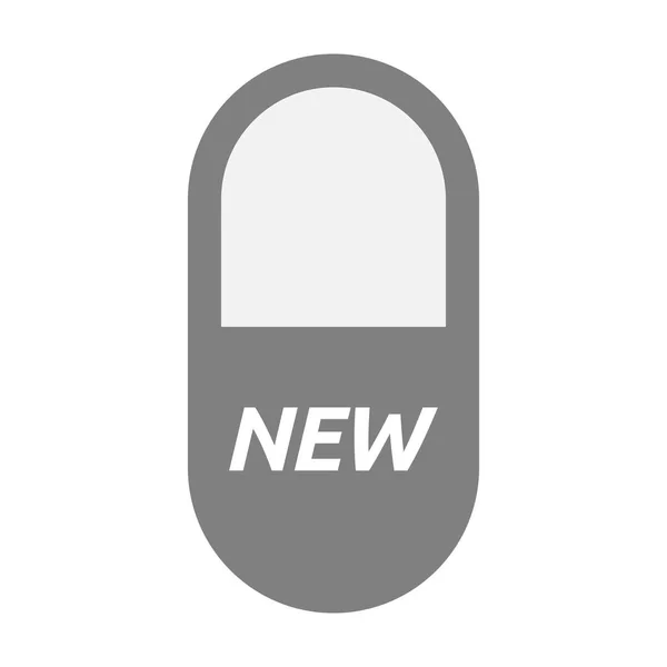 Pilule isolée avec le texte NOUVEAU — Image vectorielle