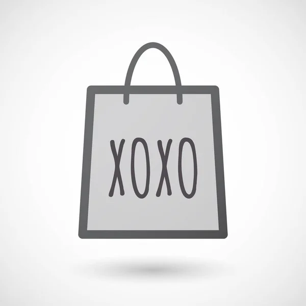 Bolsa de compras aislada con el texto XOXO — Archivo Imágenes Vectoriales